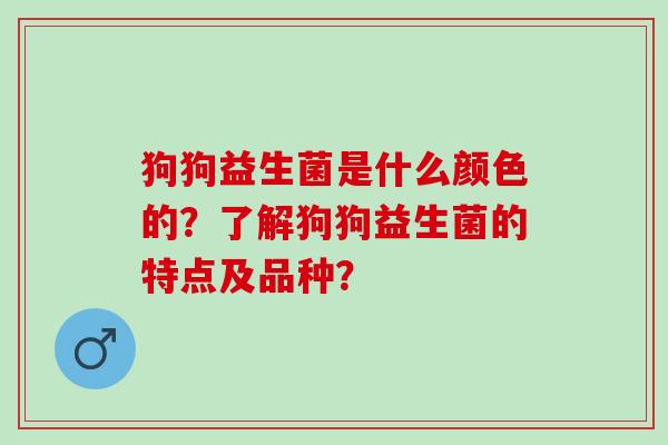 狗狗益生菌是什么颜色的？了解狗狗益生菌的特点及品种？