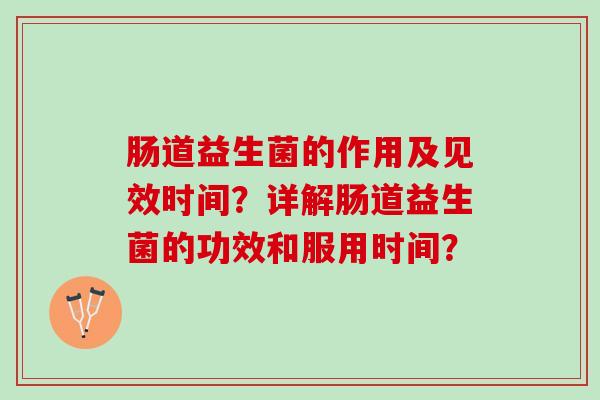 肠道益生菌的作用及见效时间？详解肠道益生菌的功效和服用时间？