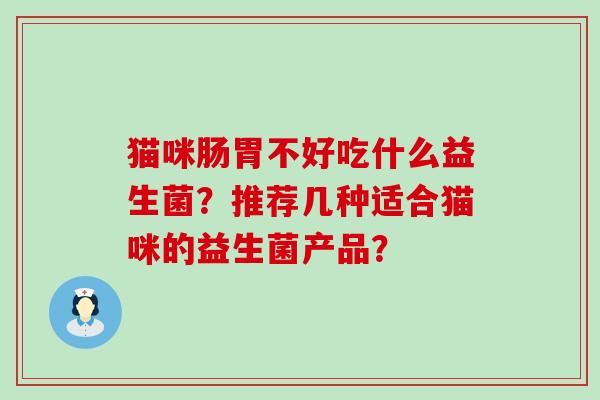 猫咪肠胃不好吃什么益生菌？推荐几种适合猫咪的益生菌产品？