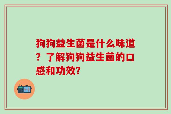 狗狗益生菌是什么味道？了解狗狗益生菌的口感和功效？