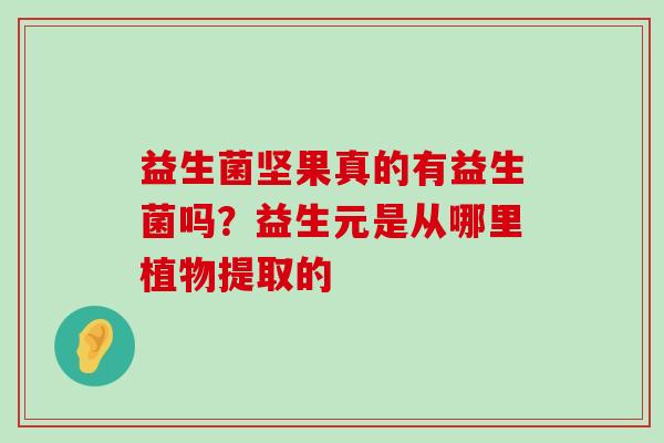 益生菌坚果真的有益生菌吗？益生元是从哪里植物提取的