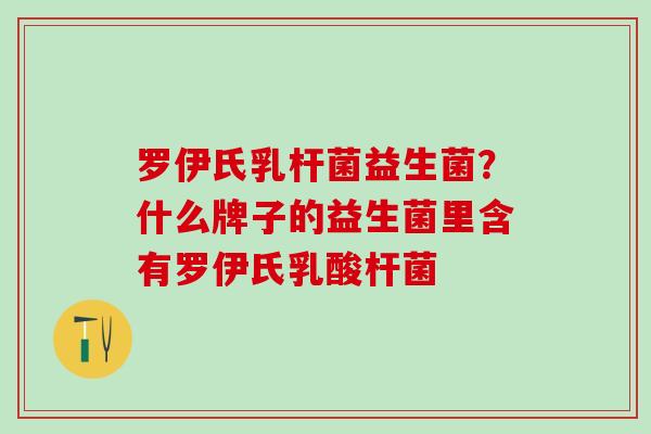 罗伊氏乳杆菌益生菌？什么牌子的益生菌里含有罗伊氏乳酸杆菌