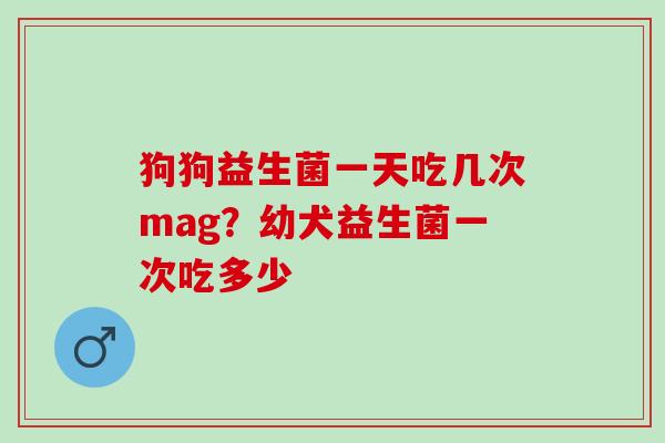 狗狗益生菌一天吃几次mag？幼犬益生菌一次吃多少