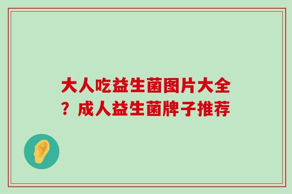 大人吃益生菌图片大全？成人益生菌牌子推荐