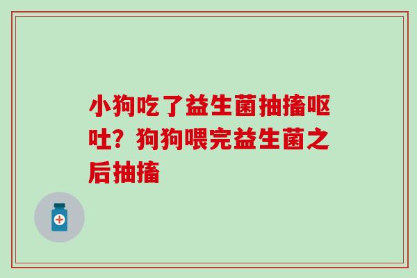 小狗吃了益生菌抽搐呕吐？狗狗喂完益生菌之后抽搐