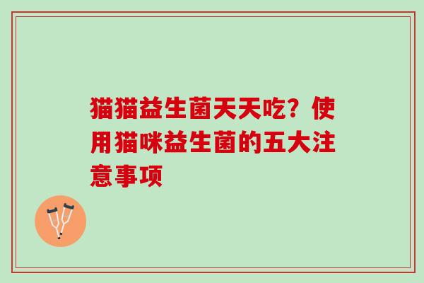 猫猫益生菌天天吃？使用猫咪益生菌的五大注意事项