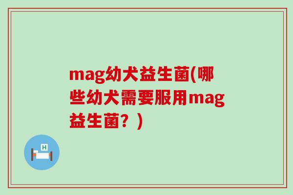 mag幼犬益生菌(哪些幼犬需要服用mag益生菌？)