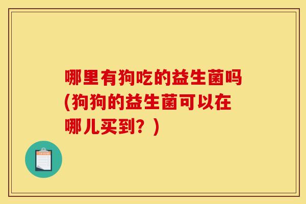 哪里有狗吃的益生菌吗(狗狗的益生菌可以在哪儿买到？)