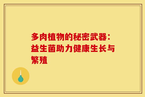多肉植物的秘密武器：益生菌助力健康生长与繁殖