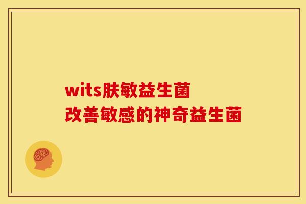 wits肤敏益生菌 改善敏感的神奇益生菌
