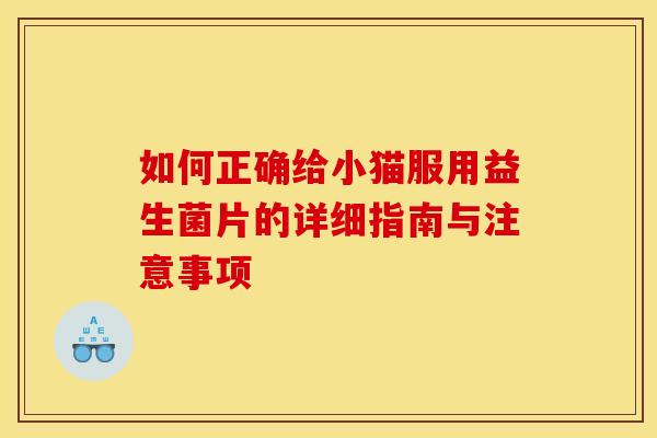 如何正确给小猫服用益生菌片的详细指南与注意事项