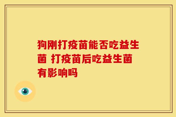 狗刚打疫苗能否吃益生菌 打疫苗后吃益生菌有影响吗