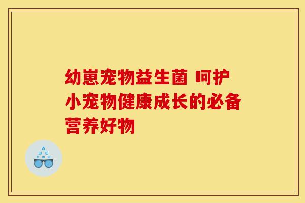 幼崽宠物益生菌 呵护小宠物健康成长的必备营养好物