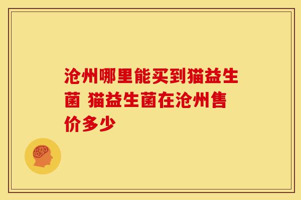 沧州哪里能买到猫益生菌 猫益生菌在沧州售价多少