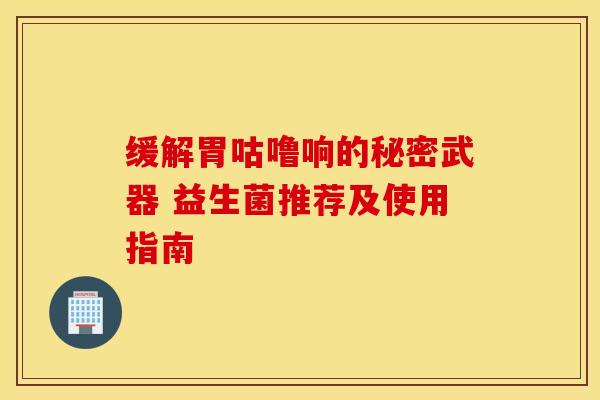 缓解胃咕噜响的秘密武器 益生菌推荐及使用指南