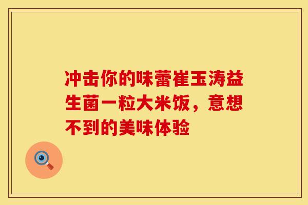 冲击你的味蕾崔玉涛益生菌一粒大米饭，意想不到的美味体验