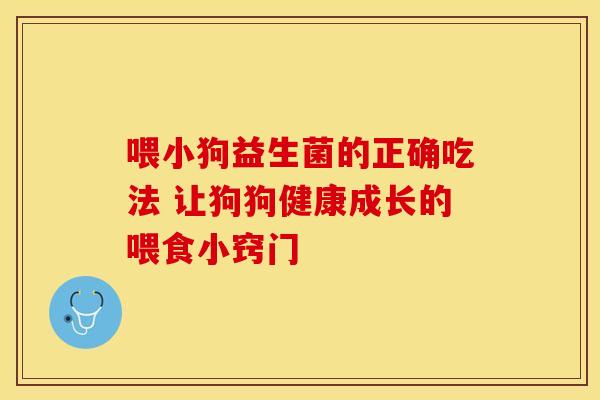 喂小狗益生菌的正确吃法 让狗狗健康成长的喂食小窍门