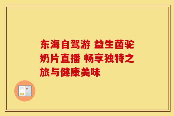 东海自驾游 益生菌驼奶片直播 畅享独特之旅与健康美味