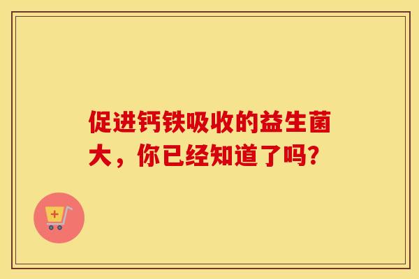 促进钙铁吸收的益生菌大，你已经知道了吗？