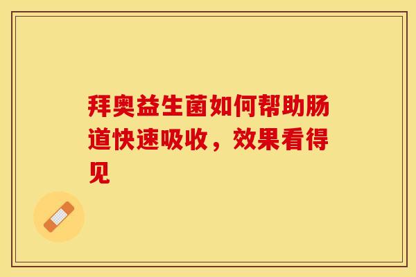 拜奥益生菌如何帮助肠道快速吸收，效果看得见