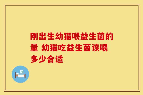 刚出生幼猫喂益生菌的量 幼猫吃益生菌该喂多少合适