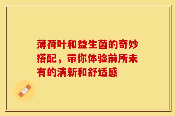 薄荷叶和益生菌的奇妙搭配，带你体验前所未有的清新和舒适感