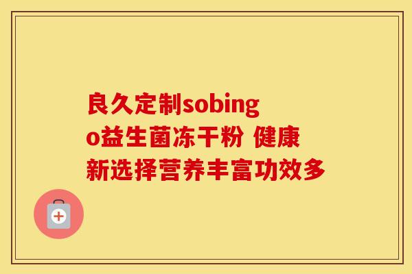良久定制sobingo益生菌冻干粉 健康新选择营养丰富功效多