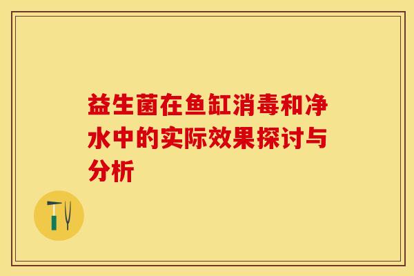 益生菌在鱼缸消毒和净水中的实际效果探讨与分析