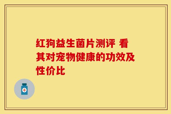 红狗益生菌片测评 看其对宠物健康的功效及性价比
