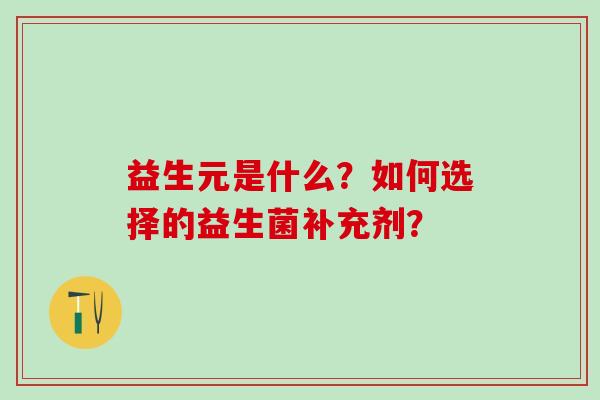 益生元是什么?如何选择的益生菌补充剂? 益生元是什么?如何选择的益生菌补充剂?