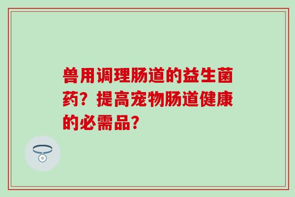 兽用调理肠道的益生菌药？提高宠物肠道健康的必需品？