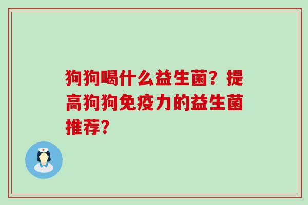 狗狗喝什么益生菌?提高狗狗力的益生菌推荐? 狗狗喝什么益生菌?提高狗狗力的益生菌推荐?