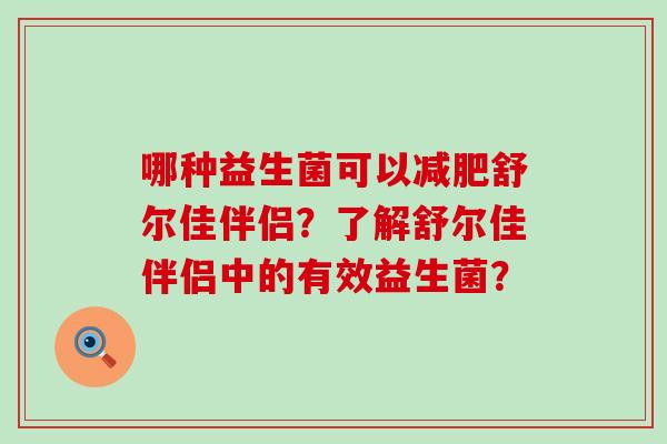 哪种益生菌可以减肥舒尔佳伴侣？了解舒尔佳伴侣中的有效益生菌？