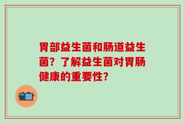 胃部益生菌和肠道益生菌？了解益生菌对健康的重要性？
