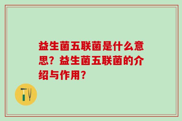 益生菌五联菌是什么意思？益生菌五联菌的介绍与作用？
