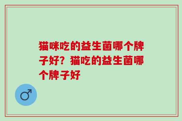 猫咪吃的益生菌哪个牌子好?猫吃的益生菌哪个牌子好 猫咪吃的益生菌哪个牌子好?猫吃的益生菌哪个牌子好
