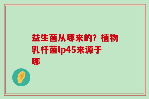 益生菌从哪来的？植物乳杆菌lp45来源于哪