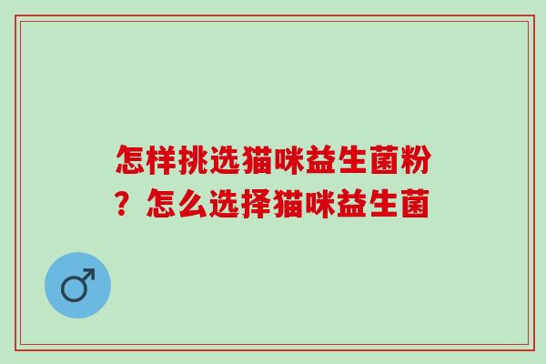 怎样挑选猫咪益生菌粉？怎么选择猫咪益生菌