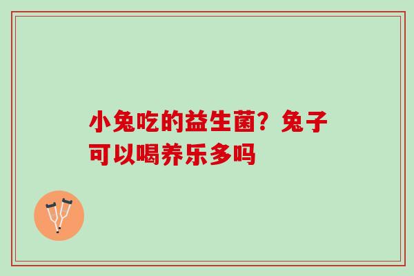 小兔吃的益生菌?兔子可以喝养乐多吗 小兔吃的益生菌?兔子可以喝养乐多吗