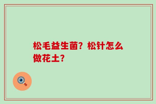 松毛益生菌？松针怎么做花土？