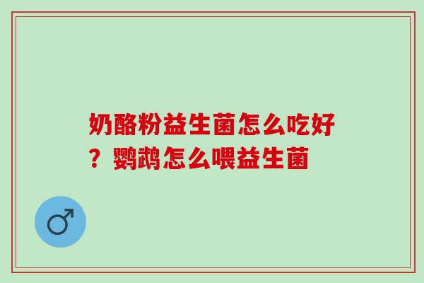 奶酪粉益生菌怎么吃好？鹦鹉怎么喂益生菌