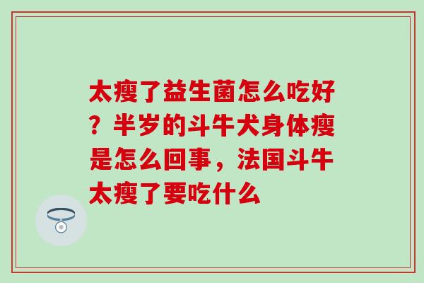 太瘦了益生菌怎么吃好？半岁的斗牛犬身体瘦是怎么回事，法国斗牛太瘦了要吃什么