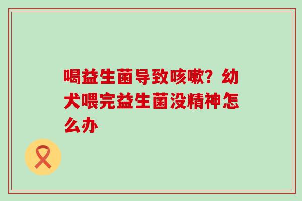 喝益生菌导致?幼犬喂完益生菌没精神怎么办 喝益生菌导致?幼犬喂完益生菌没精神怎么办