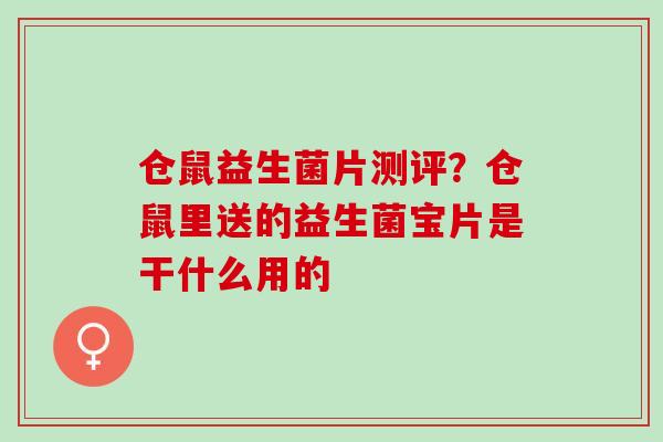 仓鼠益生菌片测评？仓鼠里送的益生菌宝片是干什么用的