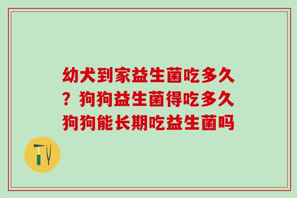 幼犬到家益生菌吃多久？狗狗益生菌得吃多久狗狗能长期吃益生菌吗