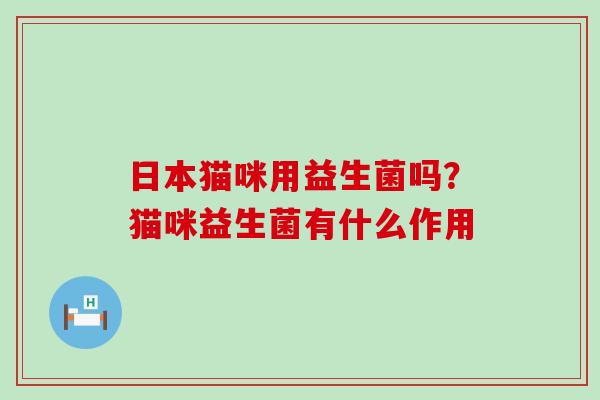 日本猫咪用益生菌吗?猫咪益生菌有什么作用 日本猫咪用益生菌吗?猫咪益生菌有什么作用