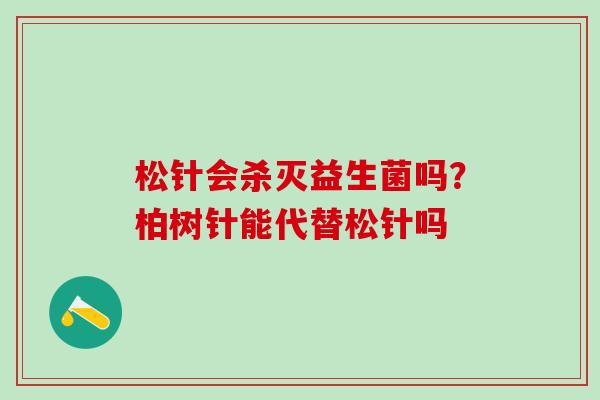 松针会杀灭益生菌吗？柏树针能代替松针吗