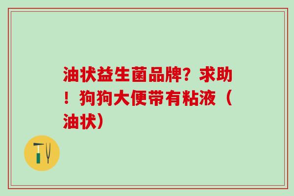 油状益生菌品牌？求助！狗狗大便带有粘液（油状）