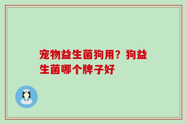 宠物益生菌狗用？狗益生菌哪个牌子好