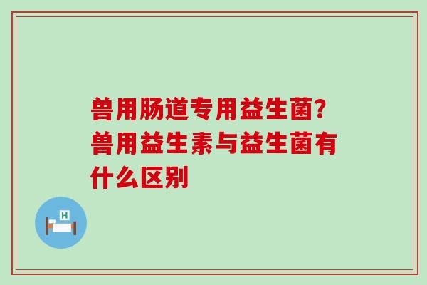 兽用肠道专用益生菌？兽用益生素与益生菌有什么区别